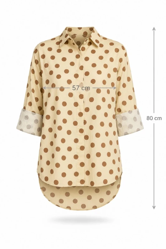 Bluzka koszula damska żółta w kropki elegancka Made in Italy