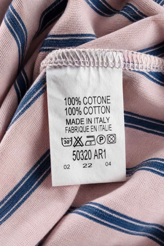 Bluzka koszula damska różowa w paski bawełna oversize Made in Italy