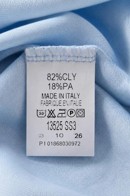 Bluzka damska niebieska z kokardą elegancka oversize Italy