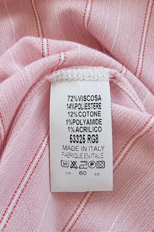 Bluzka damska różowa w paski wiązana bez rękawów elegancka Italy