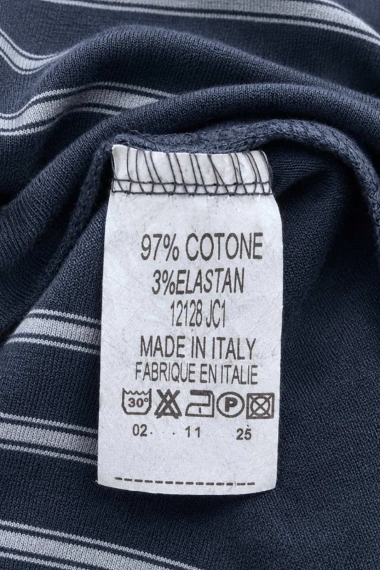Bluzka damska granatowa w paski z chustą oversize bawełna Italy