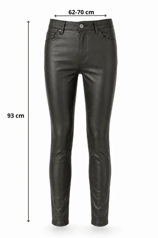 Spodnie damskie ciemnozielone woskowane slim fit S