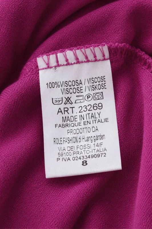 Bluzka damska fuksja casual oversize z delikatnym zwężeniem na dole letnia Italy