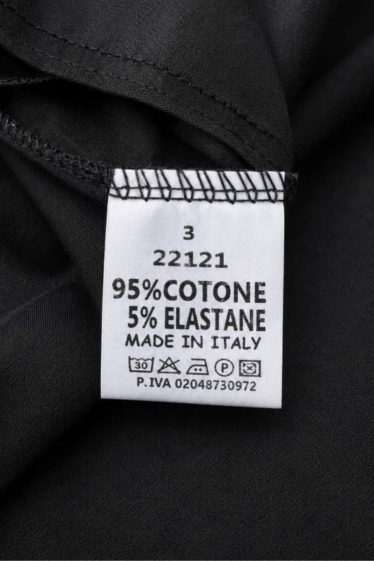 Sukienka damska oversize czarno-chabrowa z napisami bawełna Italy