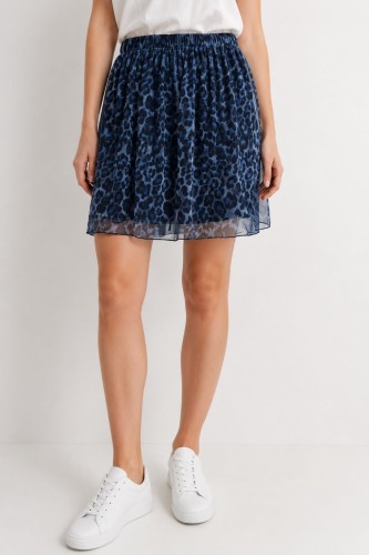 Spódnica damska niebieska w panterkę one size Made in Italy