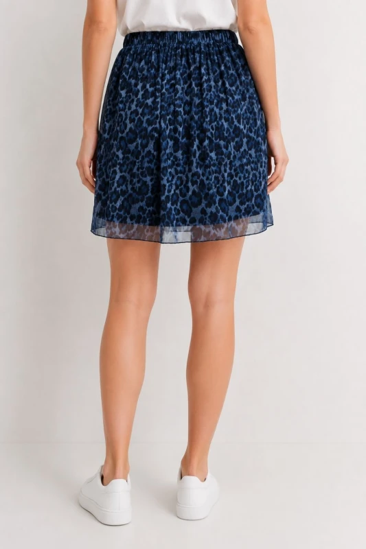 Spódnica damska niebieska w panterkę one size Made in Italy