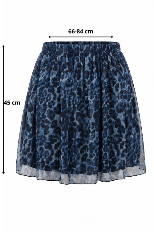 Spódnica damska niebieska w panterkę one size Made in Italy