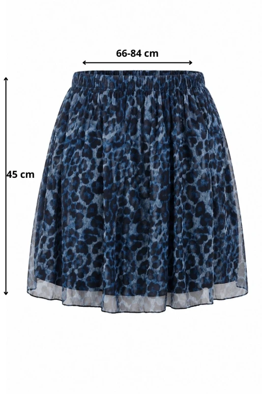 Spódnica damska niebieska w panterkę one size Made in Italy