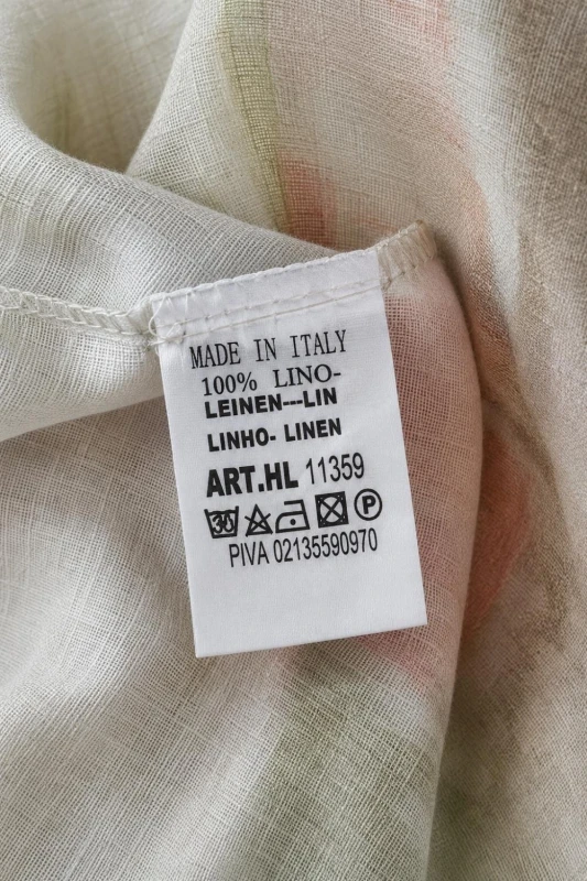 Bluzka damska kolorowa 100% len luźny krój Made in Italy