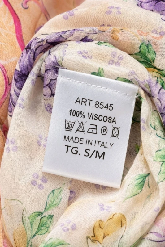 Sukienka damska kremowa kwiatowa 100% wiskoza S/M Italy