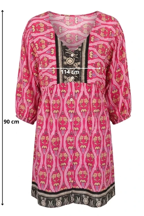 Sukienka damska różowa we wzory rozpinana 100% wiskoza L/XL Italy