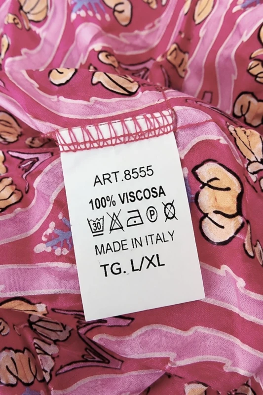 Sukienka damska różowa we wzory rozpinana 100% wiskoza L/XL Italy