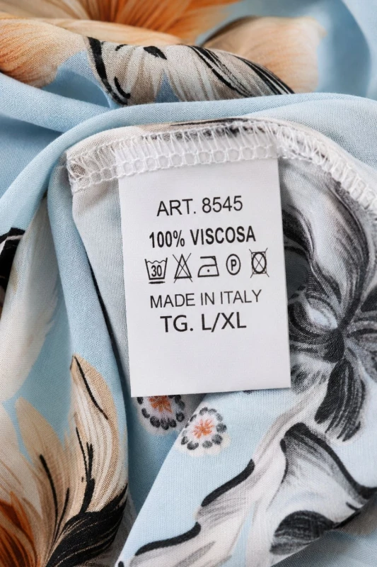 Sukienka damska błękitna kwiatowa 100% wiskoza L/XL Italy