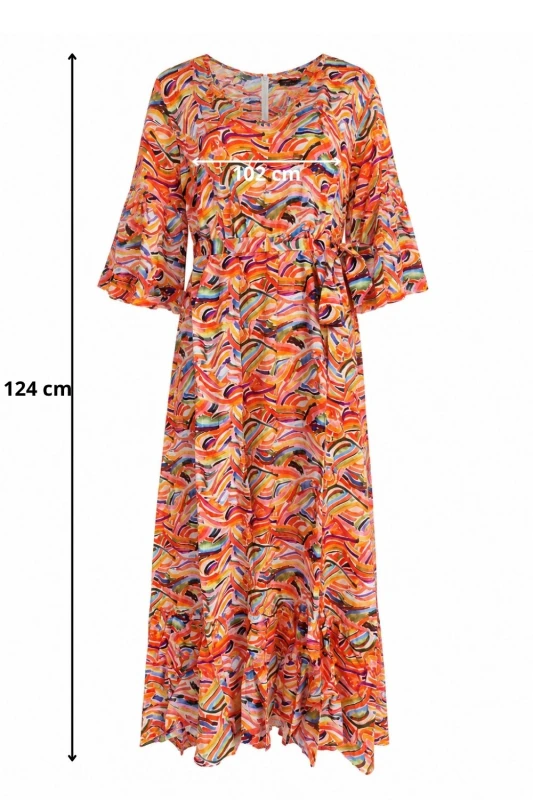 Sukienka damska kolorowa we wzory 100% wiskoza L/XL Italy