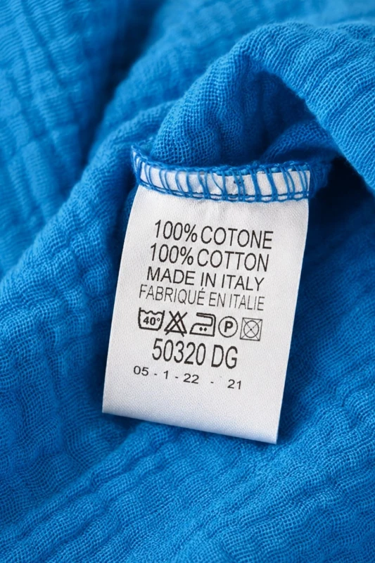 Bluzka koszula damska niebieska muślinowa 100% bawełna Italy