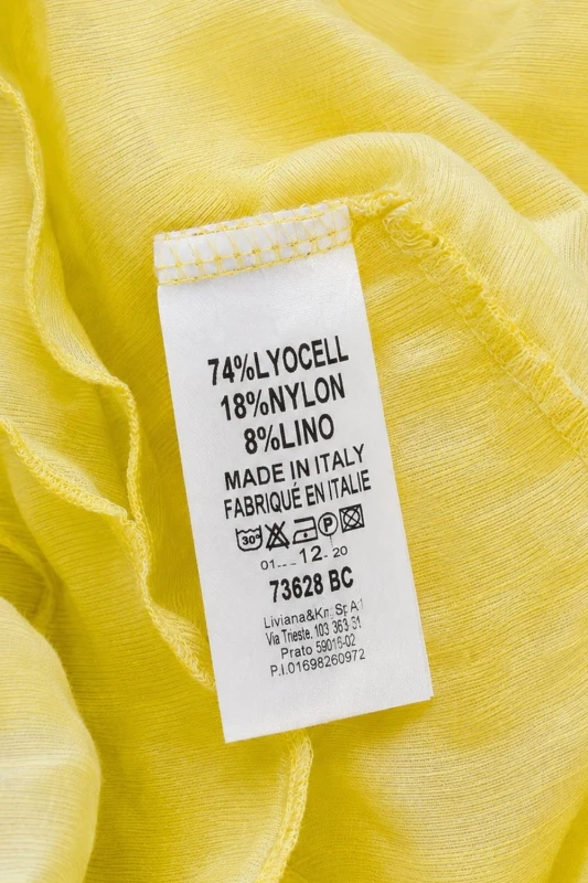 Bluzka damska żółta koszulowa z falbaną elegancka oversize Italy