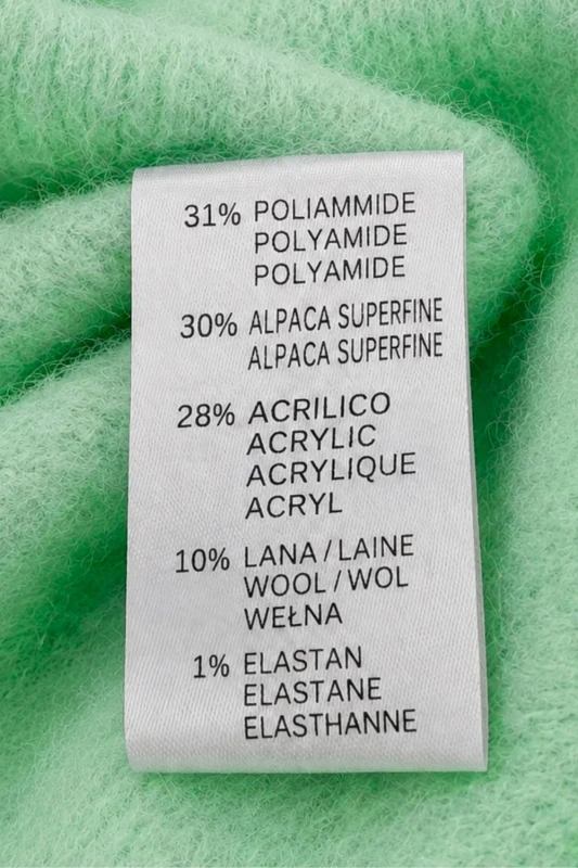 Sweter kardigan damski miętowy 30% alpaka dekolt w serek One Size