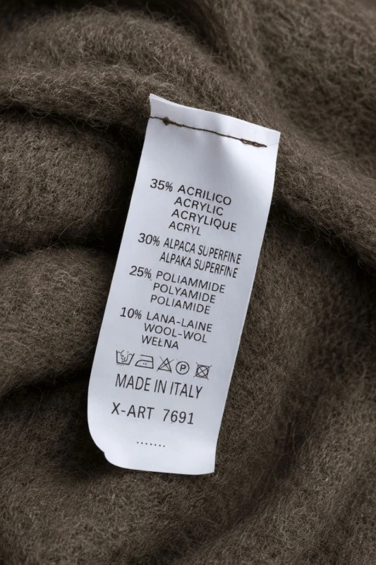 Sweter kardigan damski czekoladowy 30% alpaka guziki One Size