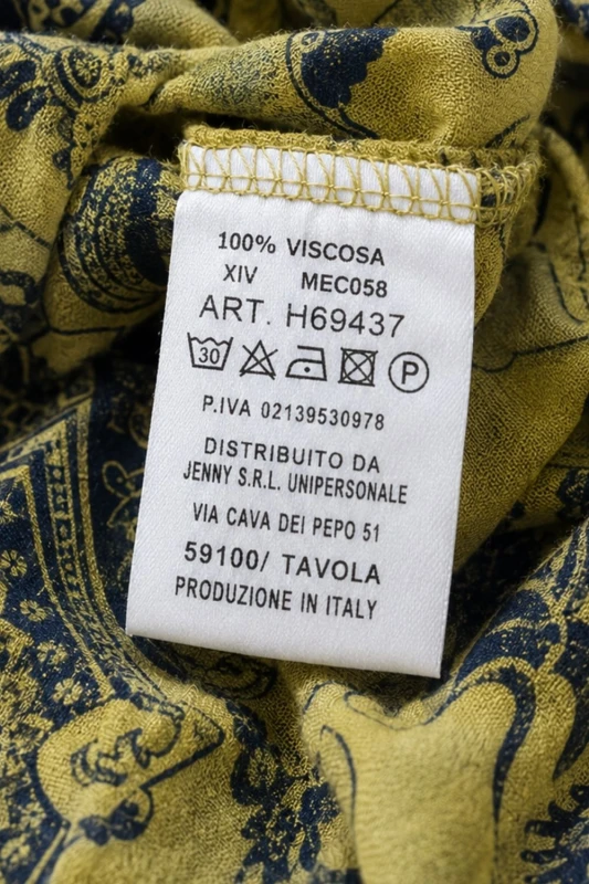 Sukienka damska musztardowa we wzory wiskoza asymetryczna na ramiączkach