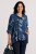 Bluzka koszula damska granatowa w kwiaty oversize 100% bawełna Italy