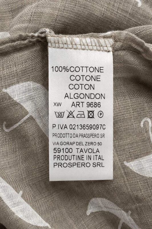 Bluzka damska beżowa w parasolki oversize 100% bawełna Italy