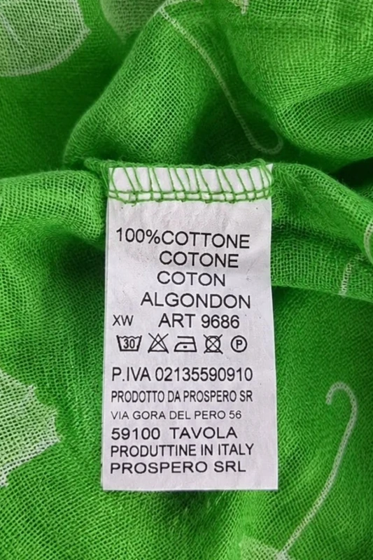 Bluzka damska zielona w parasolki oversize 100% bawełna Italy