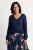 Sweter damski granatowy 60% kid moher dekolt w szpic Made in Italy