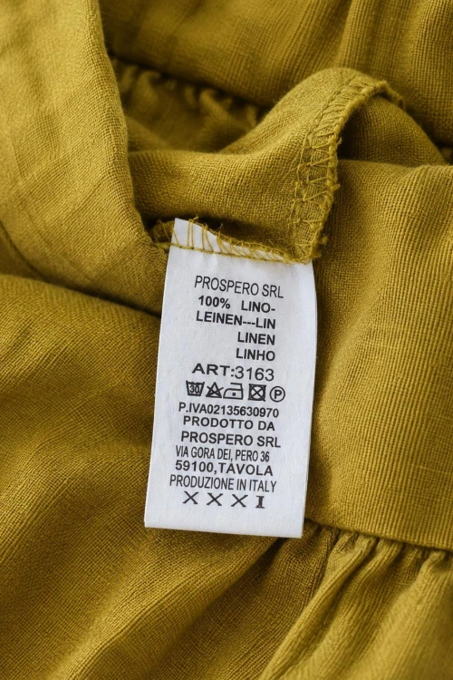 Spodnie damskie oliwkowe 100% len luźny krój Italy XL