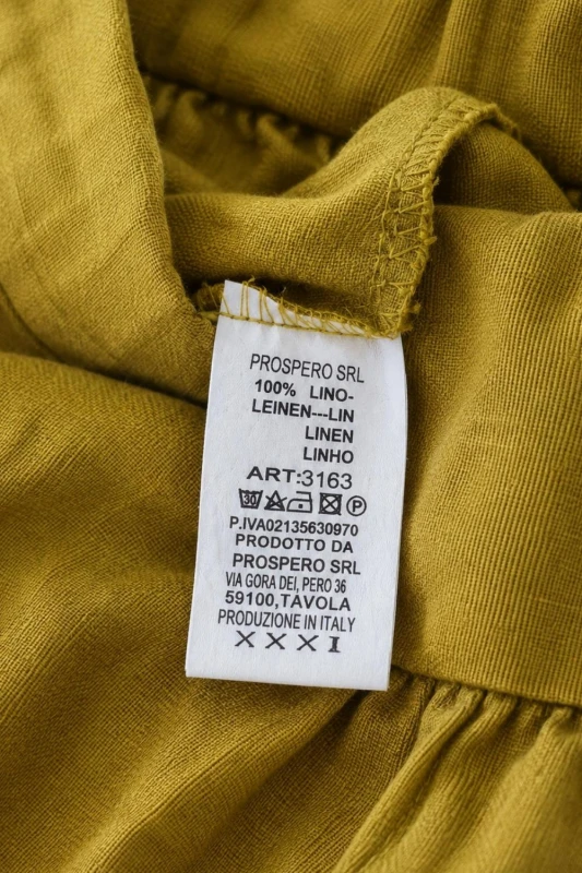 Spodnie damskie oliwkowe 100% len luźny krój Italy XXL