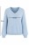 Sweter damski błękitny 30% moher dekolt V Made in Italy