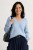 Sweter damski błękitny 30% moher dekolt V Made in Italy