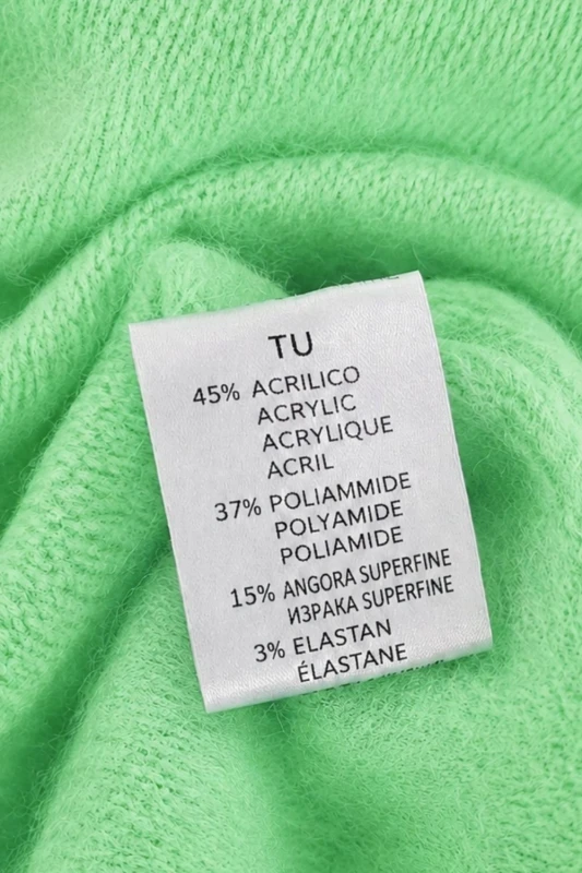 Sweter damski zielony/miętowy krótki rękaw one size Made in Italy