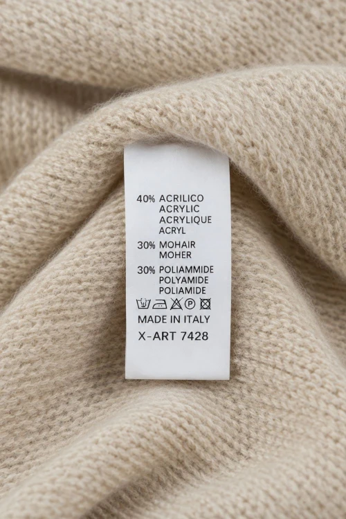Sweter damski beżowy 30% moher dekolt V Made in Italy