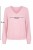 Sweter damski pudrowy róż 30% moher dekolt V Made in Italy