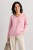Sweter damski pudrowy róż 30% moher dekolt V Made in Italy
