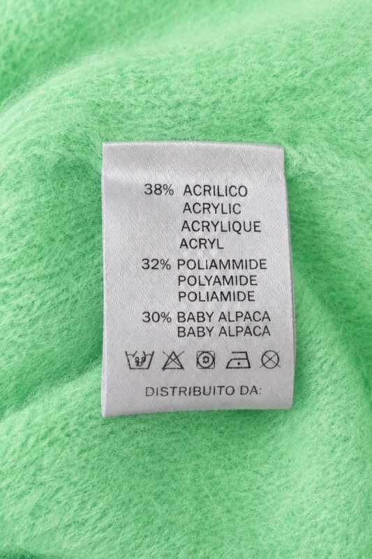 Sweter damski zielony/miętowy 30% baby alpaka oversize Made in Italy