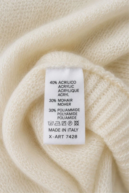 Sweter damski kremowy 30% moher dekolt V Made in Italy