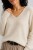 Sweter damski kremowy 30% moher dekolt V Made in Italy