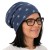 Czapka damska Beanie włoska cienka smerfetka granatowa w gwiazdki