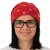 Czapka damska Beanie włoska cienka smerfetka czerwona w gwiazdki