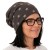 Czapka damska Beanie włoska cienka smerfetka brązowa w gwiazdki