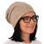 Czapka damska Beanie włoska cienka smerfetka beżowa w napisy