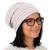 Czapka damska Beanie włoska cienka smerfetka biała w różowe paski