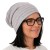 Czapka damska Beanie włoska cienka smerfetka szara w różowe paski
