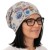 Czapka damska Beanie włoska cienka smerfetka szara w kwiaty