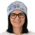 Czapka damska Beanie włoska cienka smerfetka błękitna w kwiaty