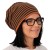 Czapka damska Beanie włoska cienka smerfetka pomarańczowa w paski