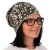 Czapka damska Beanie włoska cienka smerfetka kremowa moro panterka