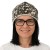 Czapka damska Beanie włoska cienka smerfetka kremowa moro panterka