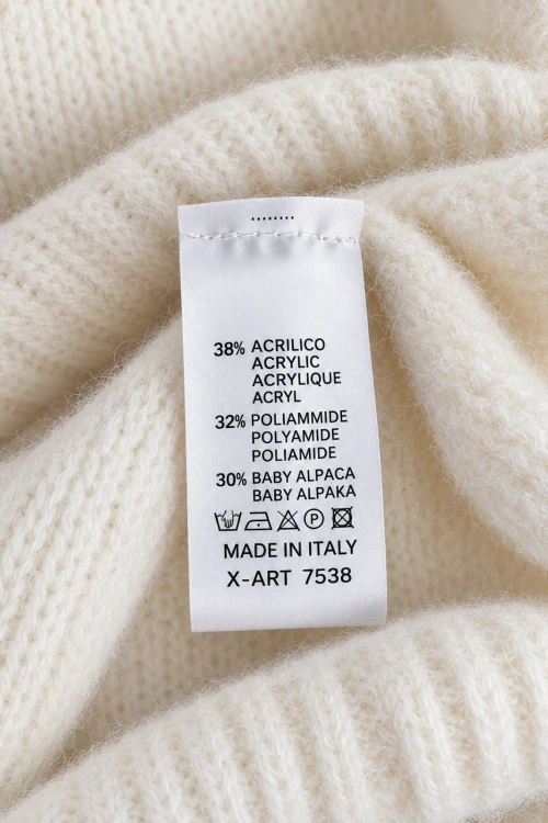 Sweter kamizelka damska kremowa 30% baby alpaka ozdobne guziki oversize Italy